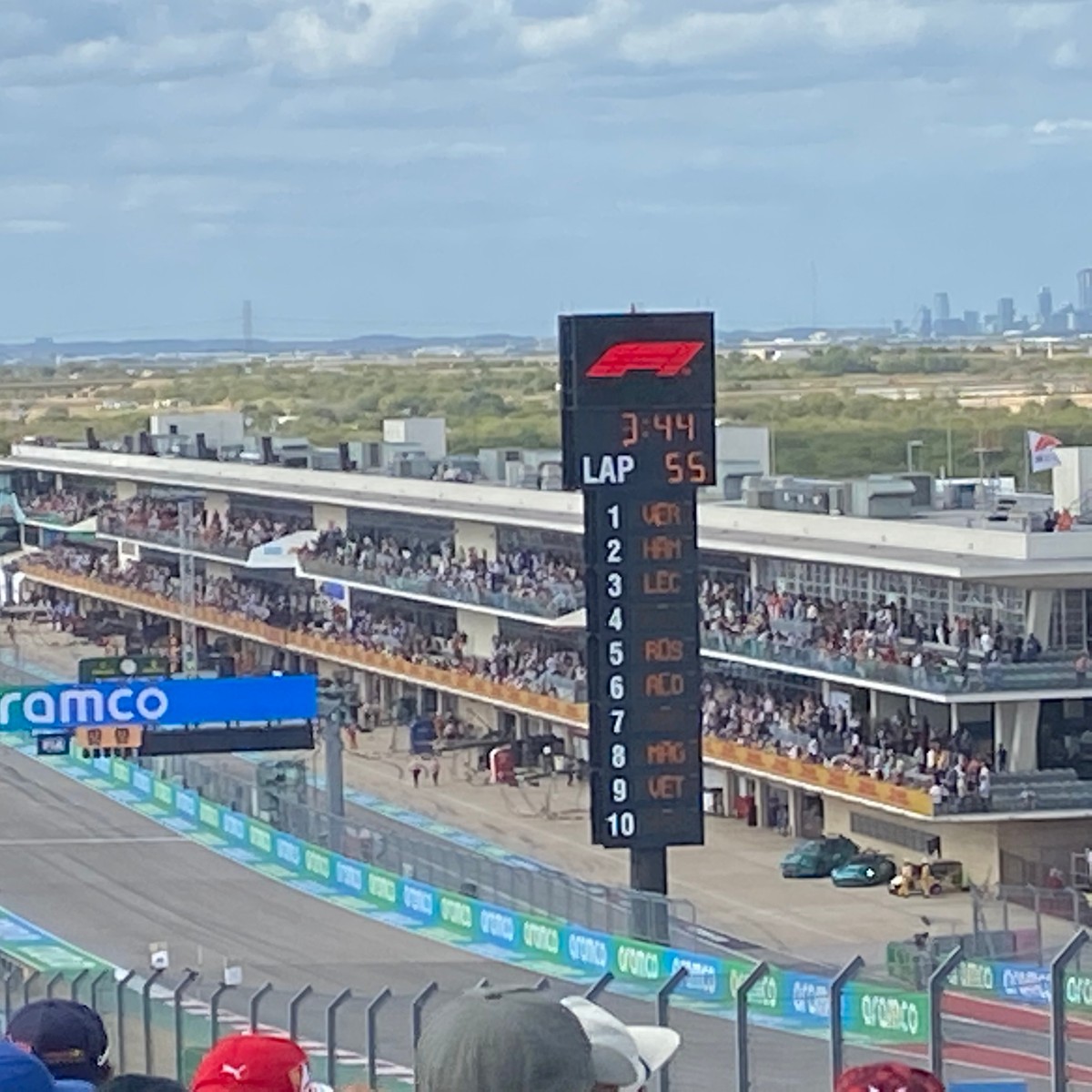 a race track with a crowd of people