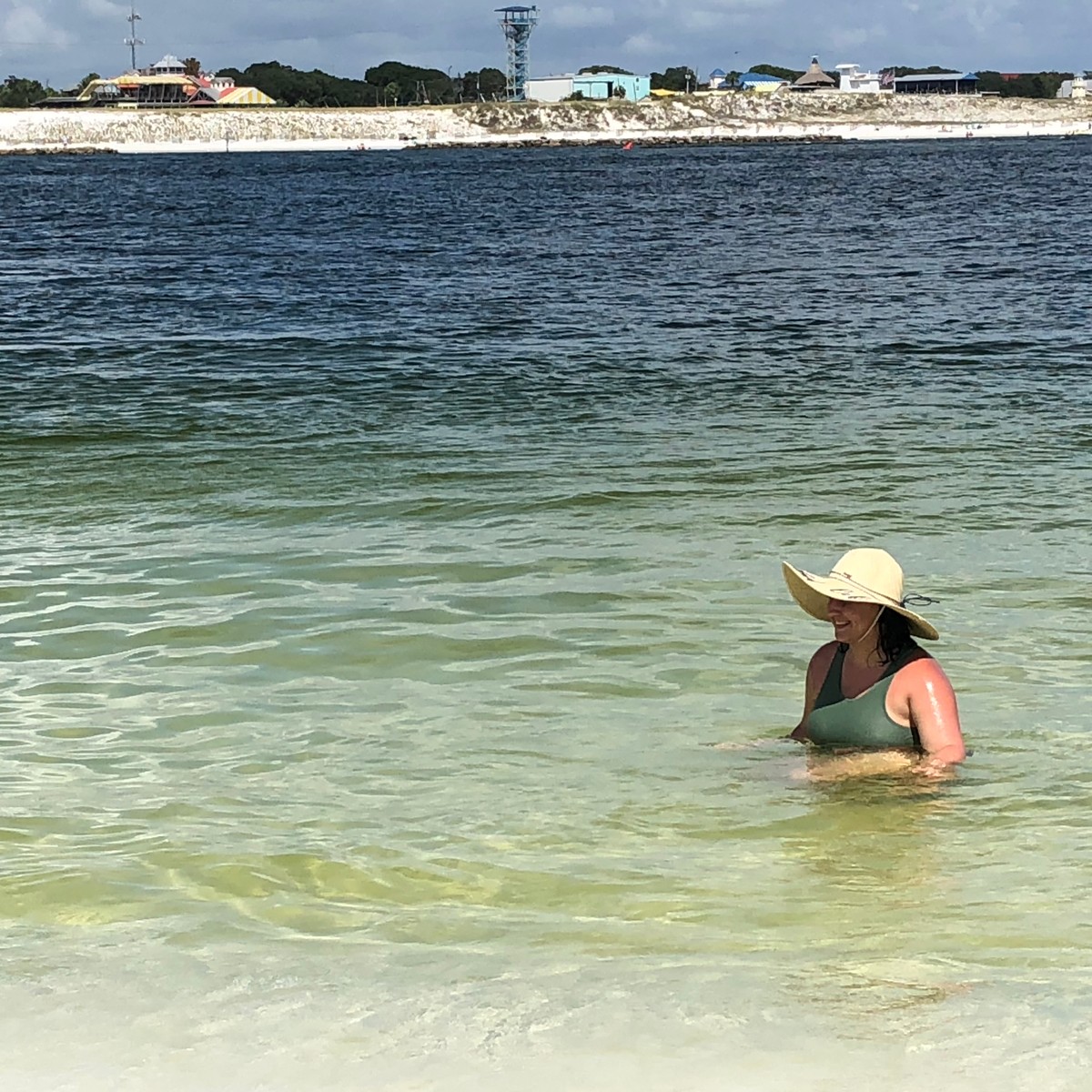 a person in a hat in the water