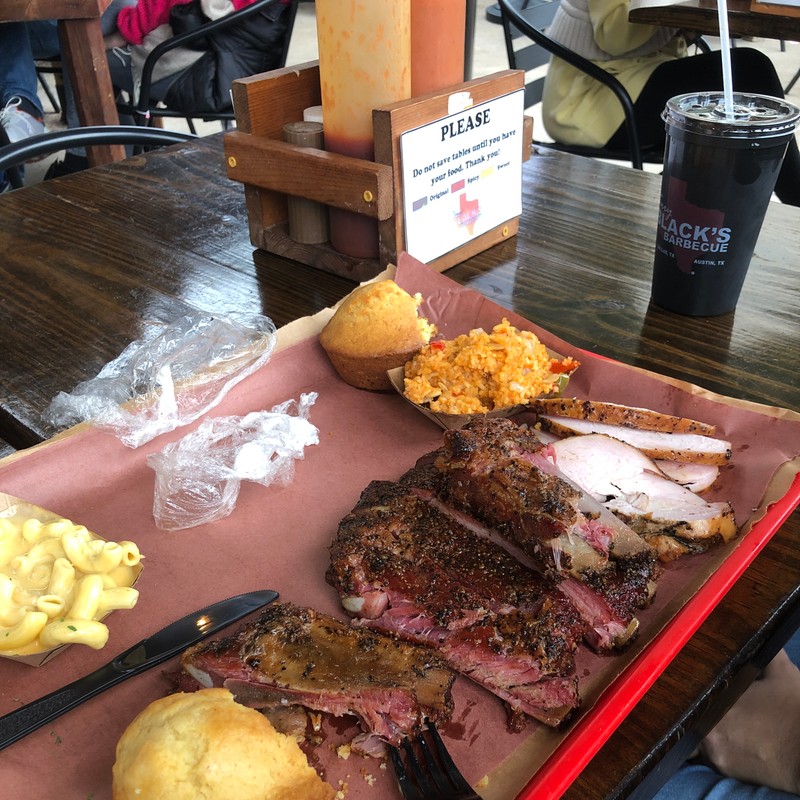 a table with food and drink