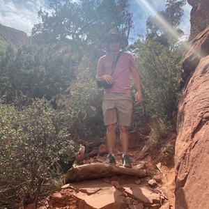 a man standing on a rock