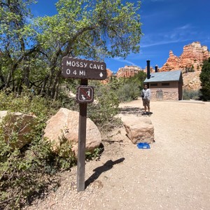 a sign on a dirt road