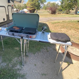 a grill on a trailer
