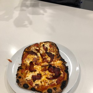 a pizza on a plate