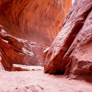 a large canyon with a few large rocks