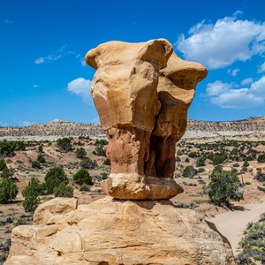 a large rock statue