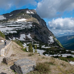 a mountain with snow