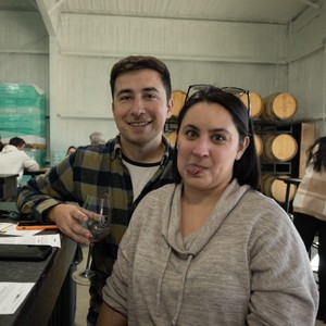 a man and woman posing for a picture