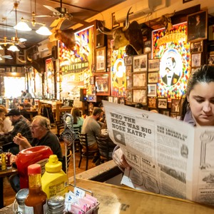 a restaurant with menus